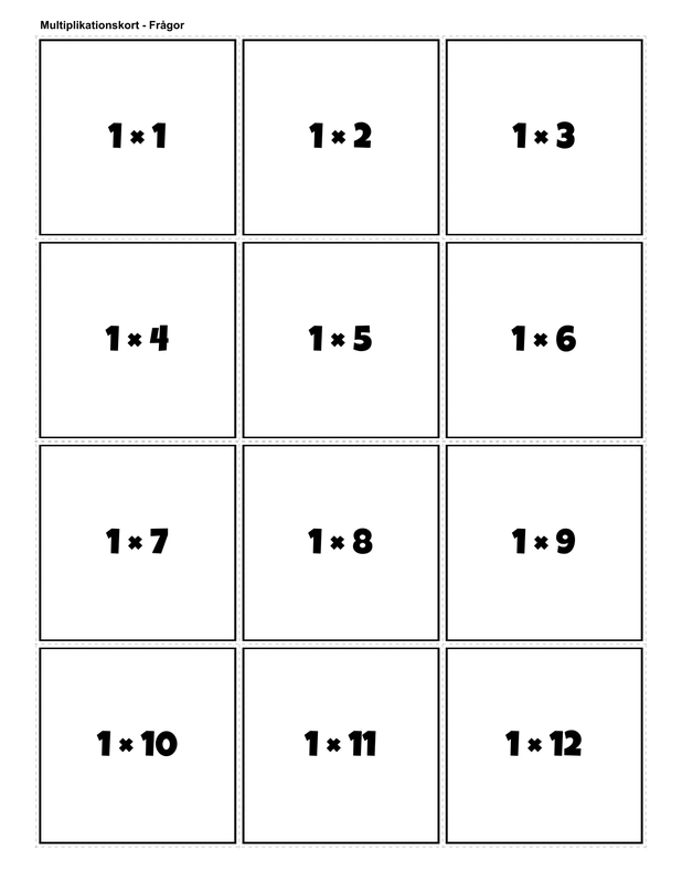 Multiplication Flashcards Preview